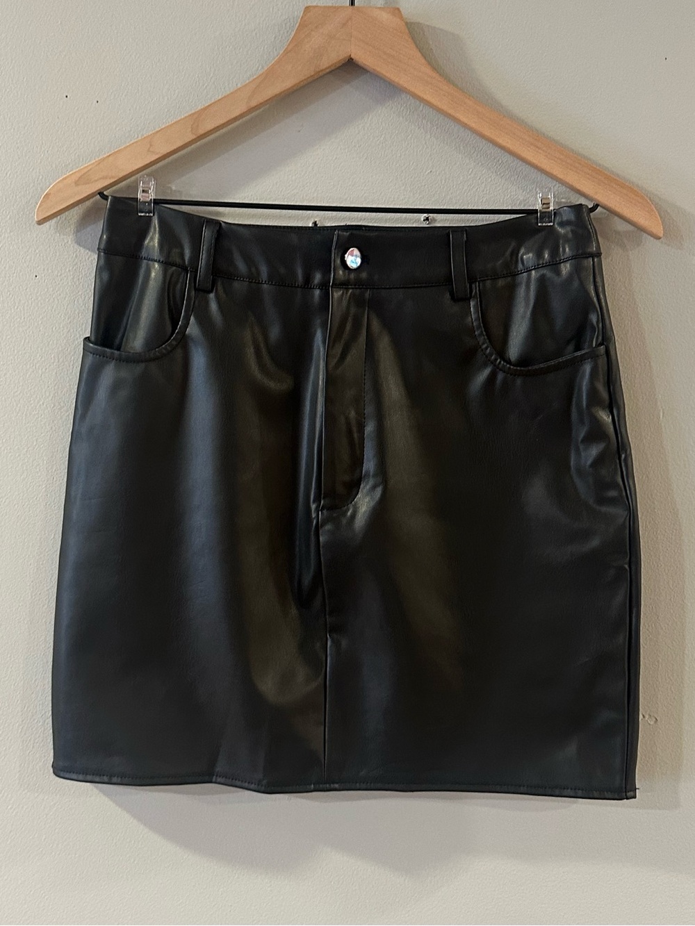 Missguided Black Faux Leather Mini Skirt
